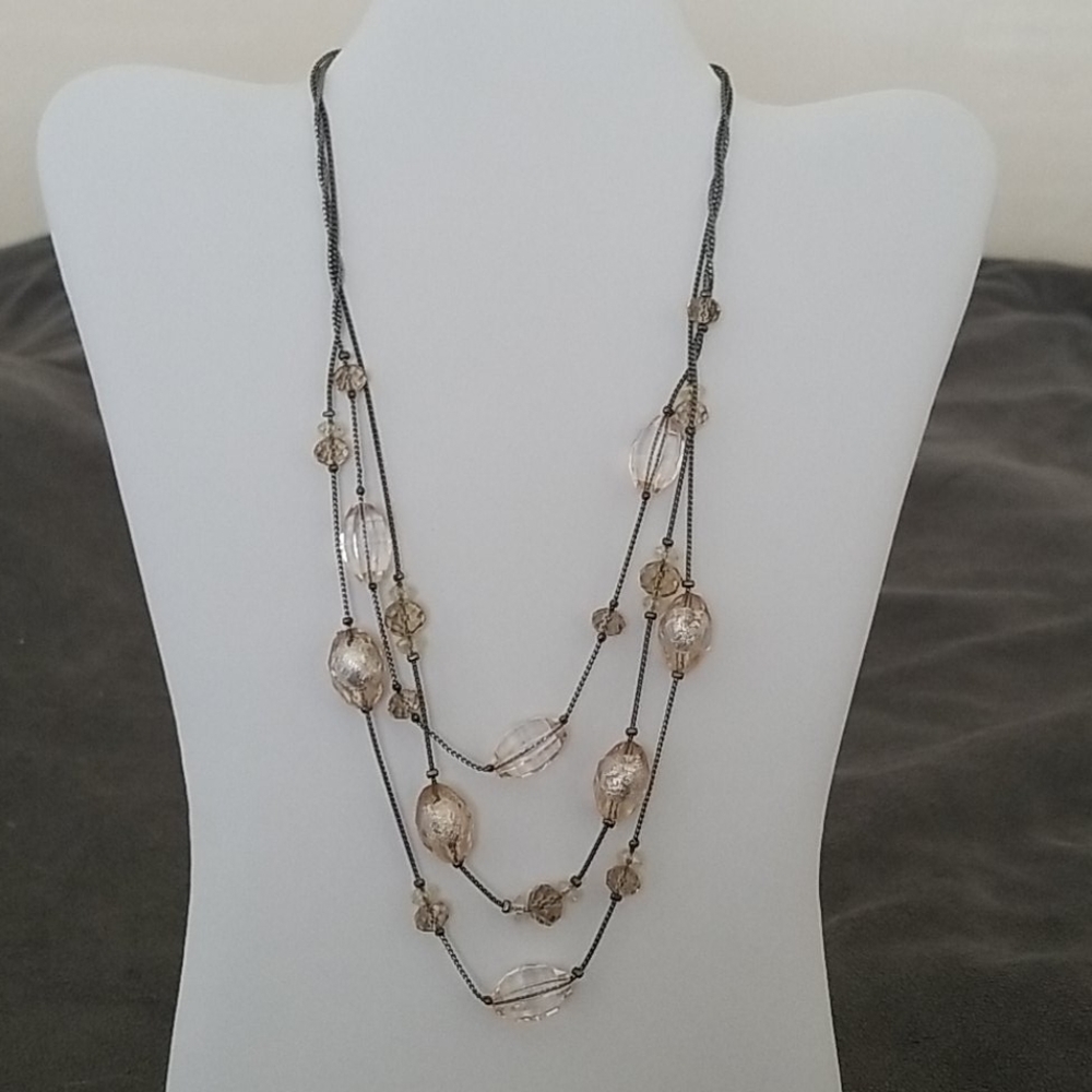 Layered Crystal Bead Necklace